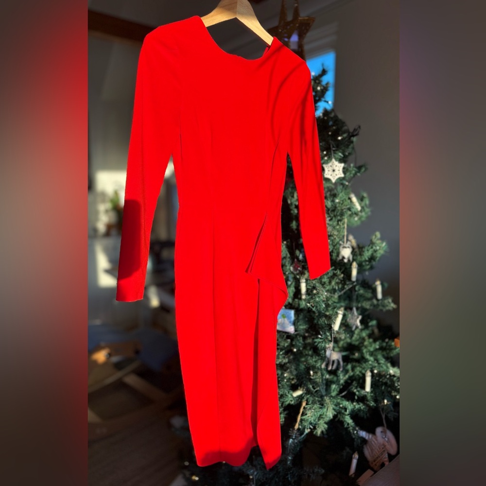 H&M Vibrant Red Long Sleeve Dress